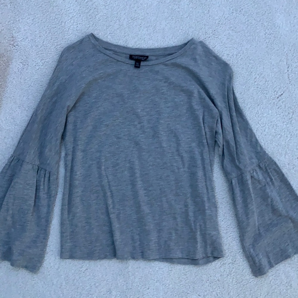 Grey Topshop long sleeve, balloon sleeves